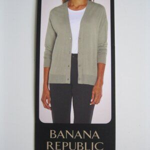 Banana Republic Ladies' Long Sleeve cotton blend Cardigan Green M (1388)